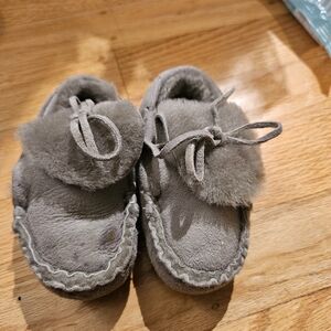 Dolce & Gabbana Gray Baby Moccasin Shoes